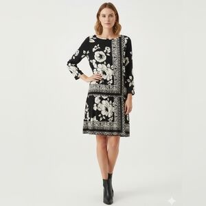 White House Black Market Floral Shift Mini Dress M